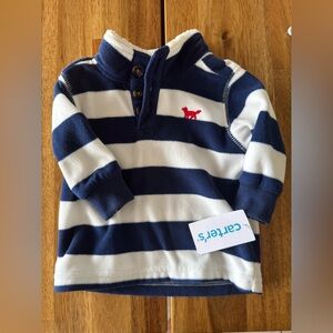 Carter's Navy and White Striped Hoodie